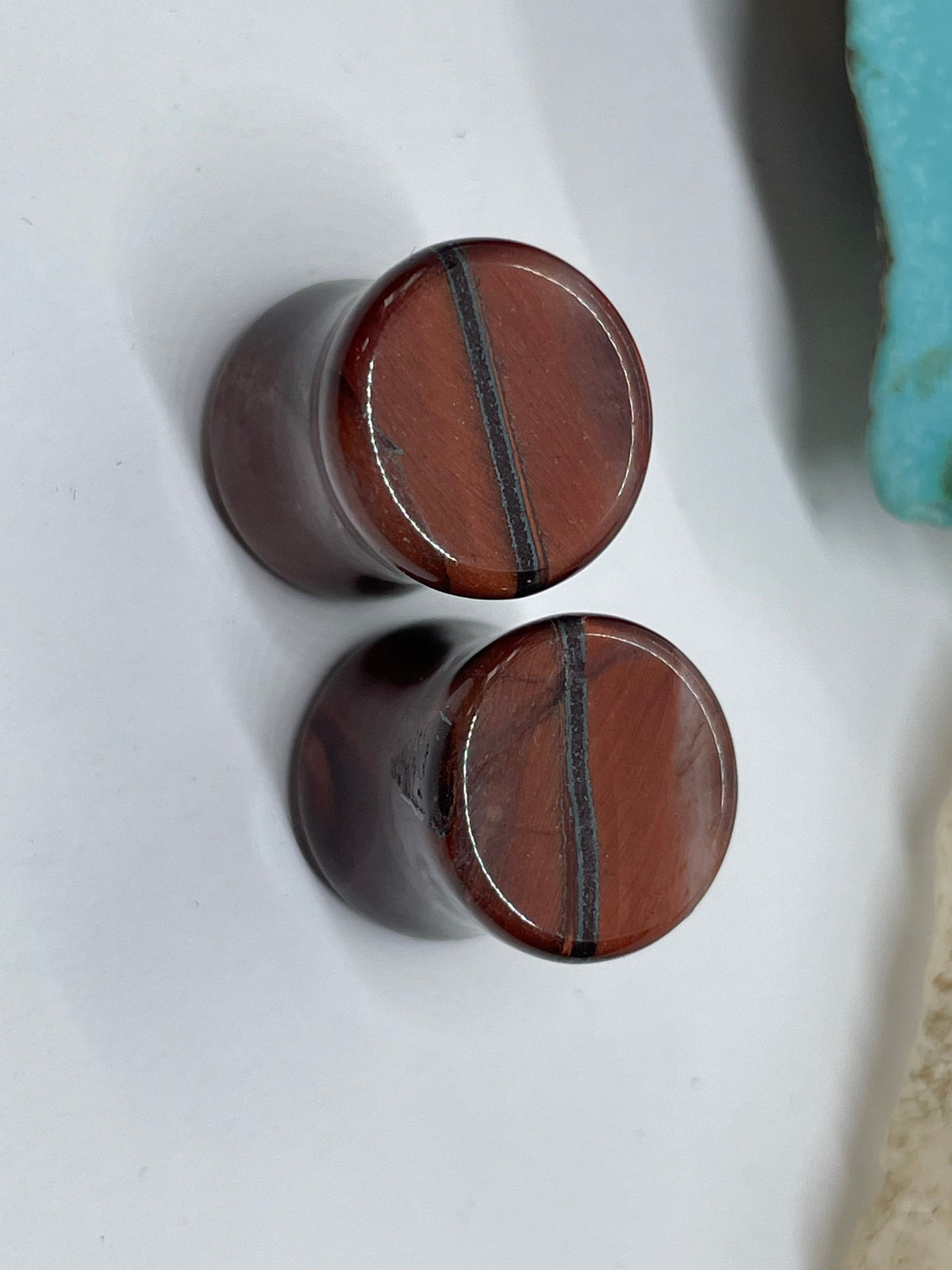 OOAK Red Tiger’s Eye Plugs – 7/16" (11mm)