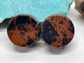 OOAK Mahogany Stone Plugs – 7/8" (22mm)