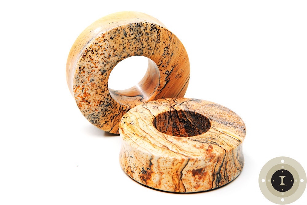 Picasso Jasper Stone Eyelets – Double Flared Tunnels