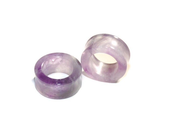 Amethyst Stone Tunnels – Double Flared Ear Gauges