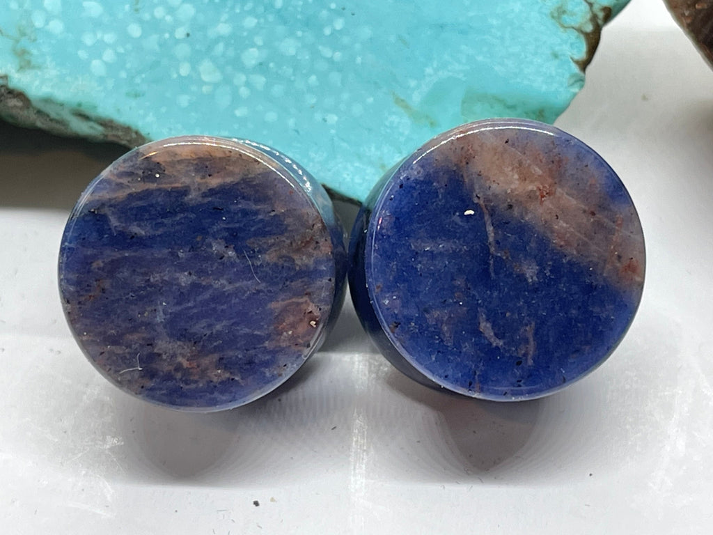 OOAK Blue Sodalite Stone Plugs – 5/8" (16mm)