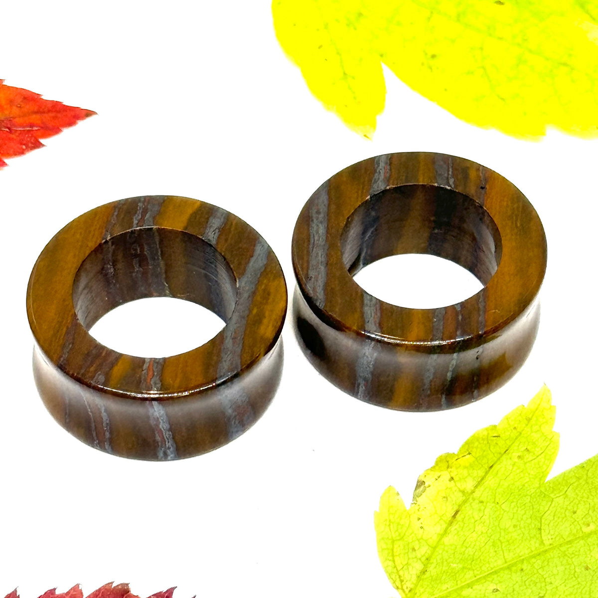 OOAK Tiger Iron Stone Tunnels – 1" (25mm)