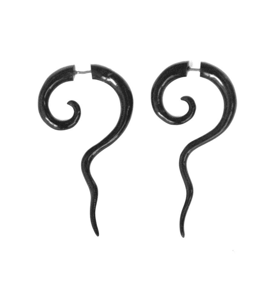 Faux Gauge Horn Earrings – Regular Piercings