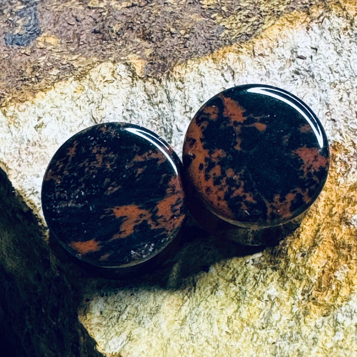 OOAK Mahogany Stone Plugs – 1/2" (13mm)