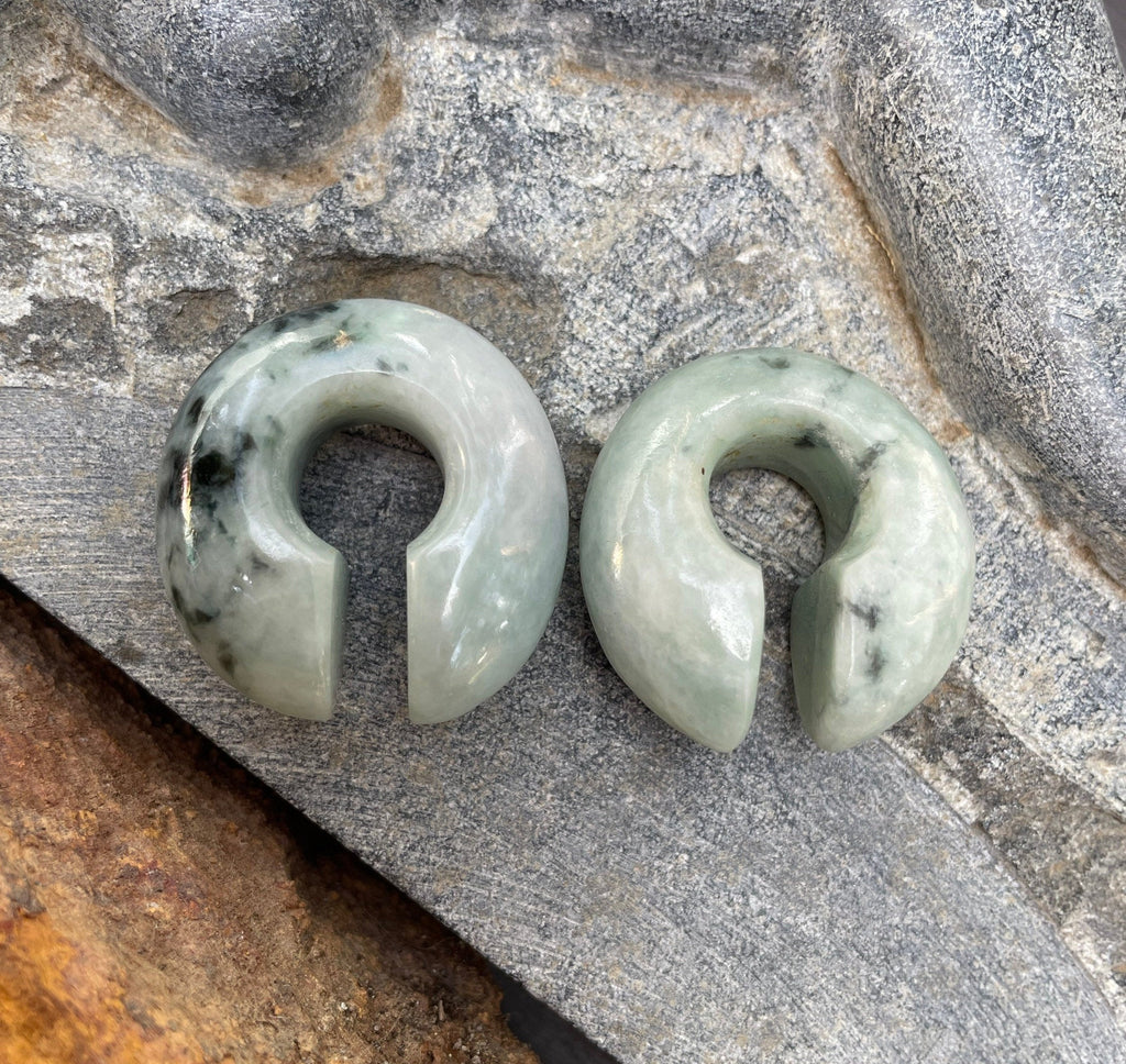 OOAK Green Jadeite Donut Earrings – 1/2" (13mm)
