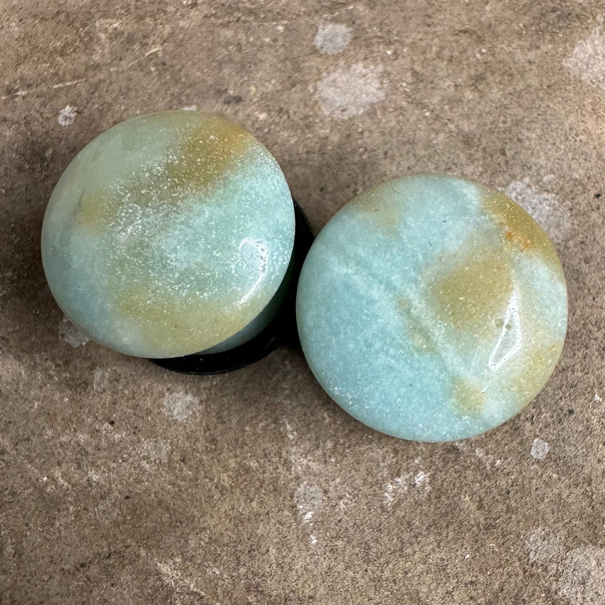 OOAK Amazonite Plugs – 9/16" (14mm) Single Flared