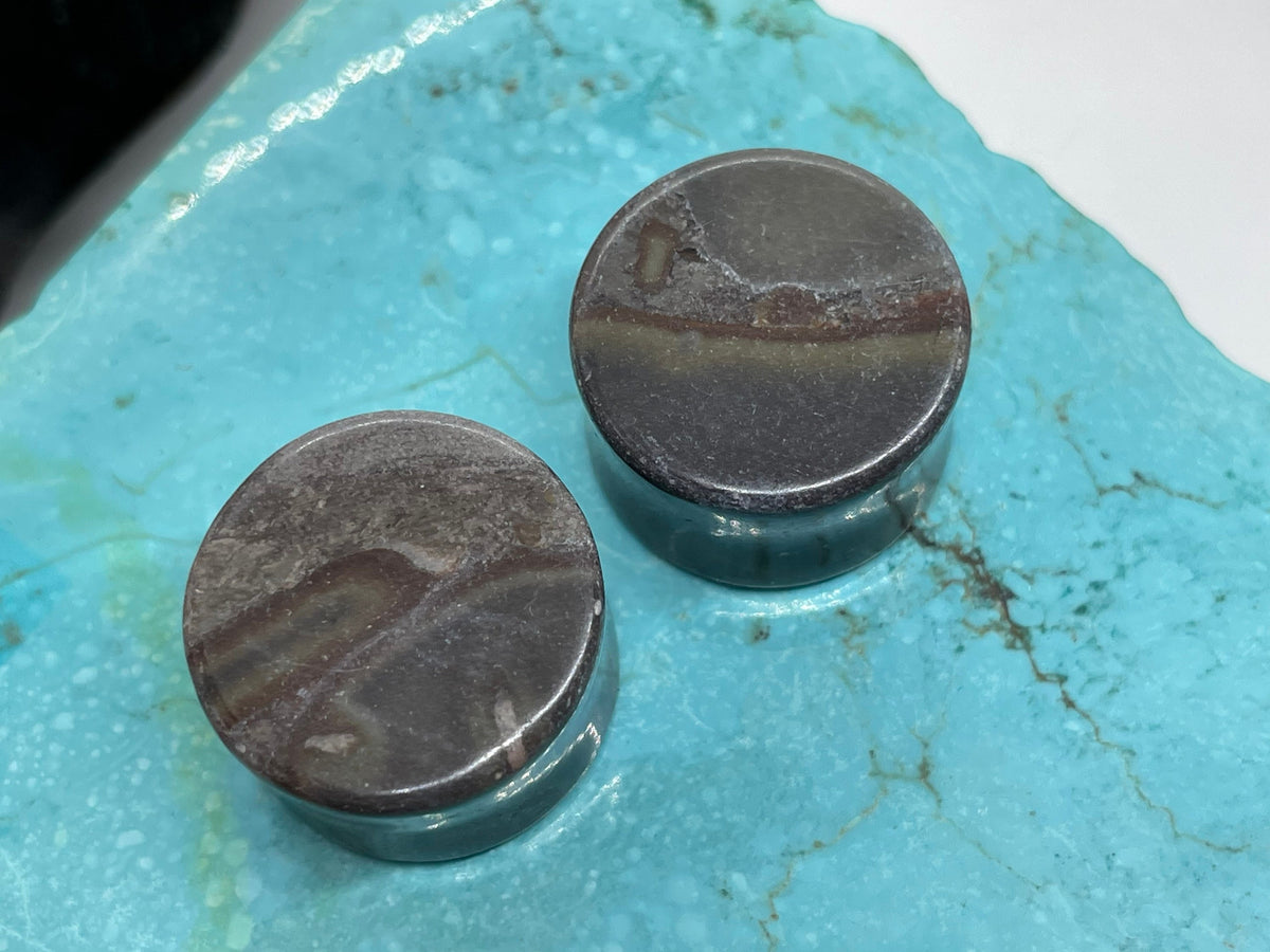 OOAK Black Bamboo Stone Plugs – 3/4" (19mm)
