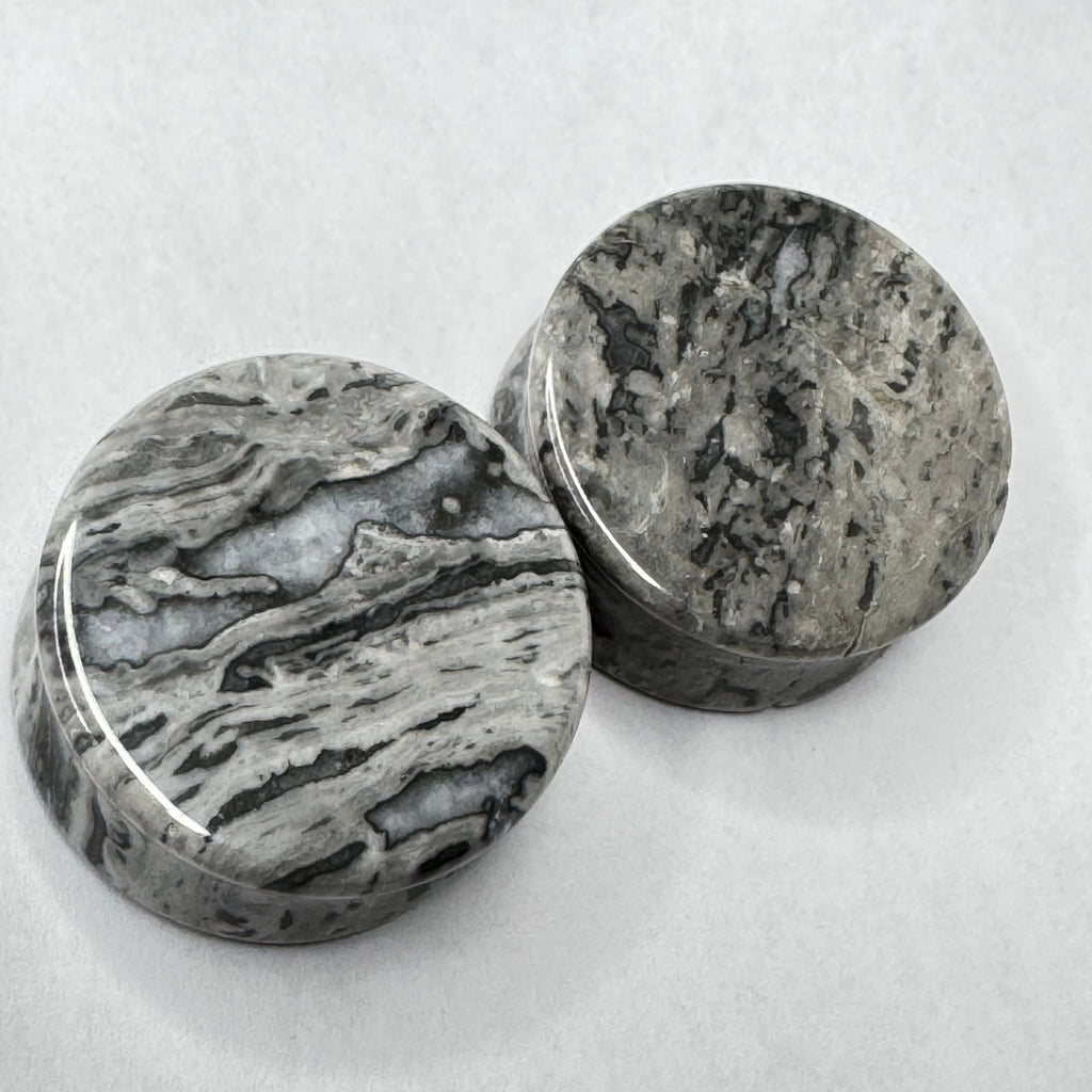 OOAK Wave Jasper Plugs – 1" (25mm) Double Flared