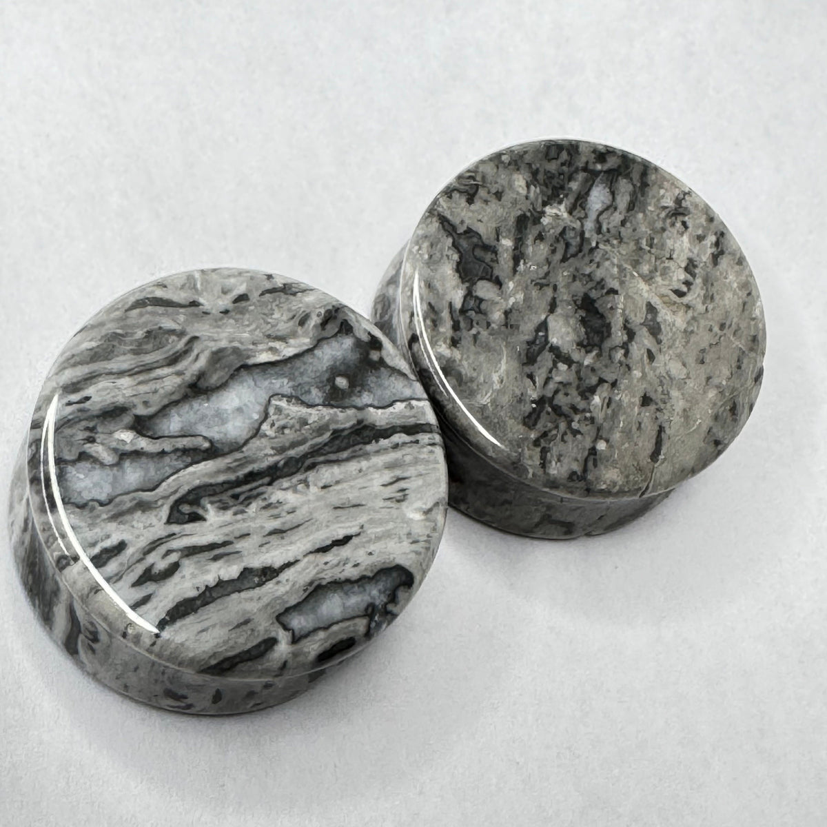 OOAK Wave Jasper Plugs – 1" (25mm) Double Flared