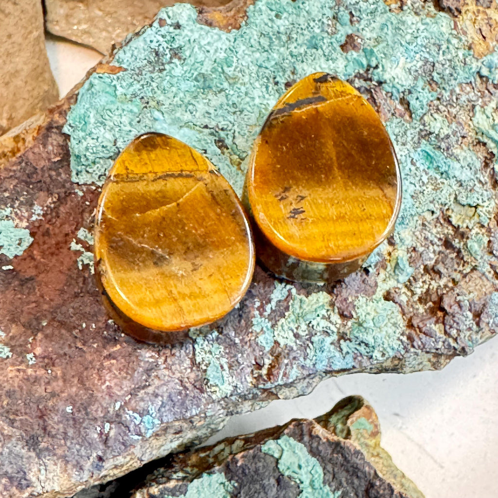 OOAK Brown Tiger’s Eye Teardrop Plugs – 3/4" (19mm)