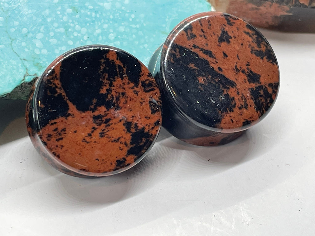 OOAK Mahogany Stone Plugs – 7/8" (22mm)