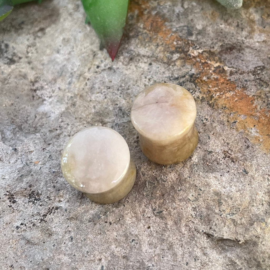 OOAK Brown Jadeite Stone Plugs – 1/2" (13mm)
