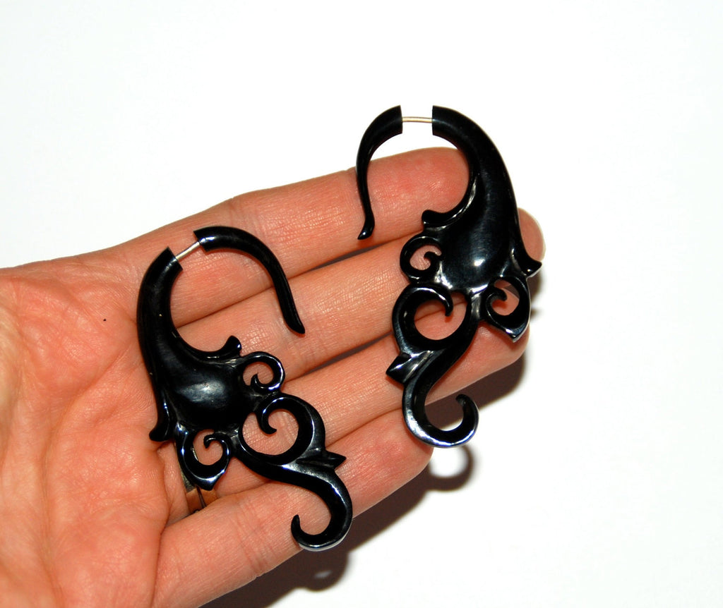 Faux Gauge Horn Earrings – Standard Piercings