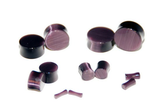 Purple Cat's Eye Glass Plugs – Double Flared Gauges