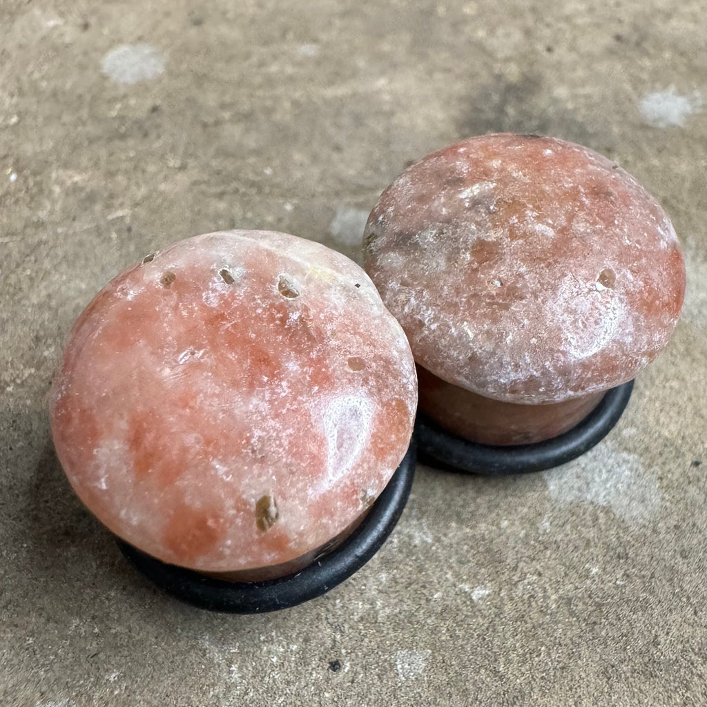 OOAK Pink Chinese Jasper Plugs – 9/16" (14mm) Single Flared