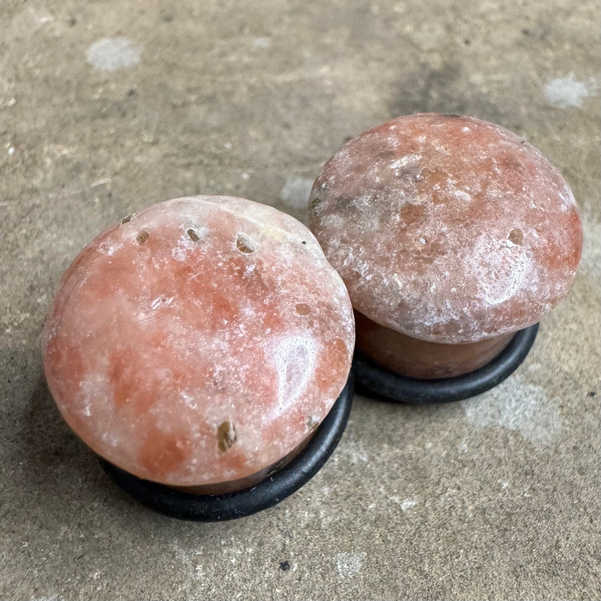 OOAK Pink Chinese Jasper Plugs – 9/16" (14mm) Single Flared
