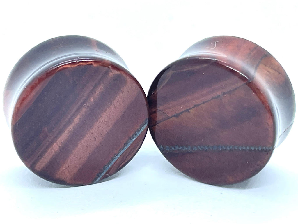 OOAK Red Tiger’s Eye Plugs – 7/8" (22mm)