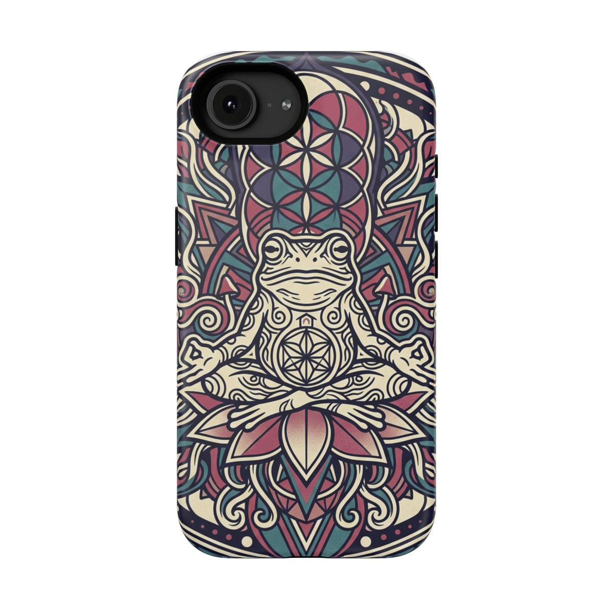 Meditative Frog Mandala Phone Case — Impact‑Resistant Protective Cover