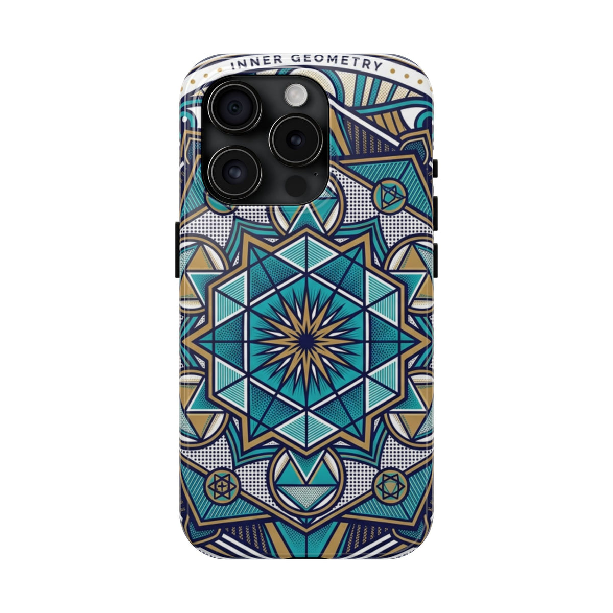 Tough Phone Case — Blue Geometric Mandala Protective Phone Cover