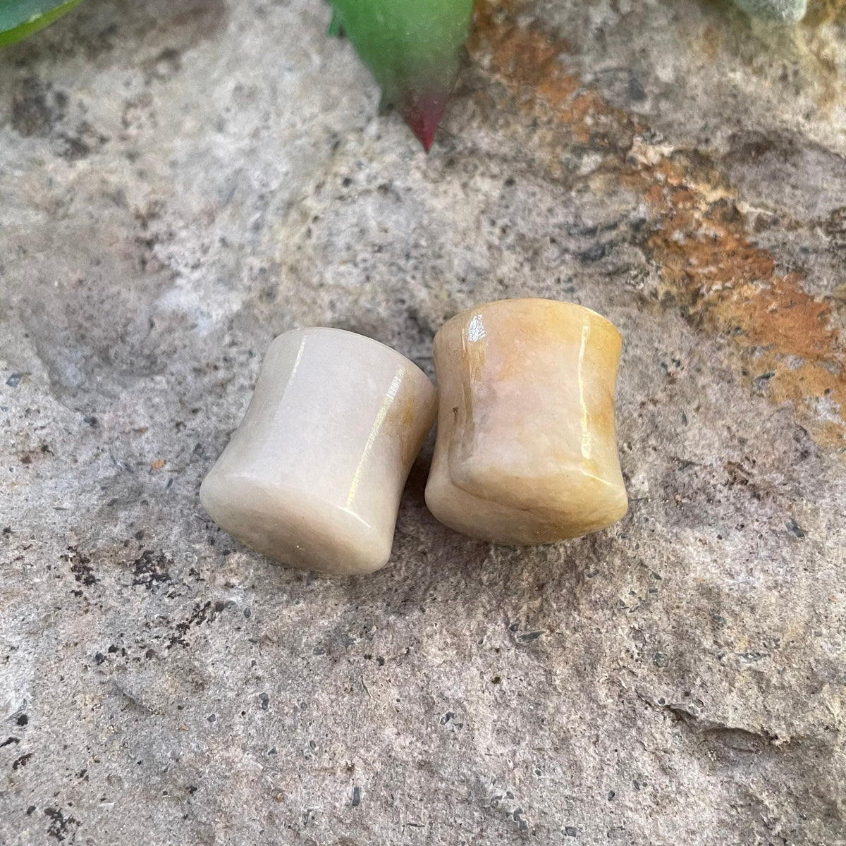 OOAK Brown Jadeite Stone Plugs – 1/2" (13mm)