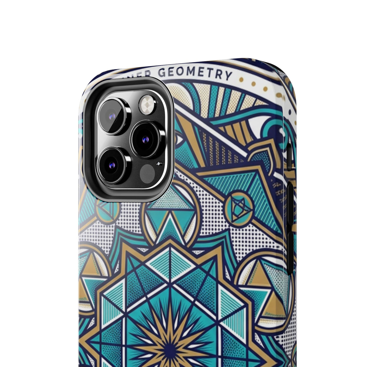 Tough Phone Case — Blue Geometric Mandala Protective Phone Cover
