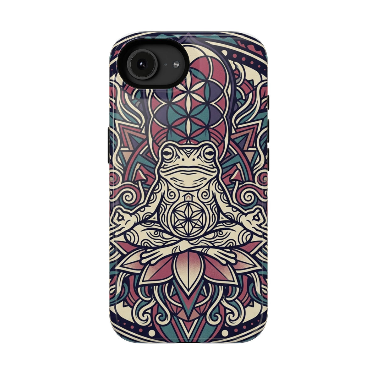 Meditative Frog Mandala Phone Case — Impact‑Resistant Protective Cover
