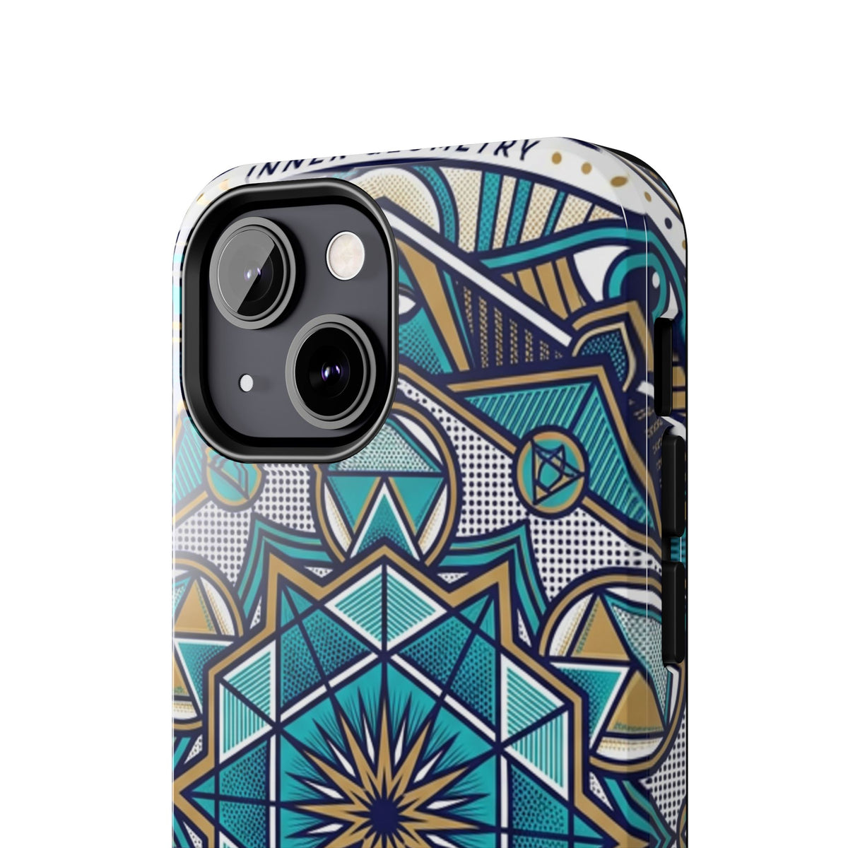 Tough Phone Case — Blue Geometric Mandala Protective Phone Cover