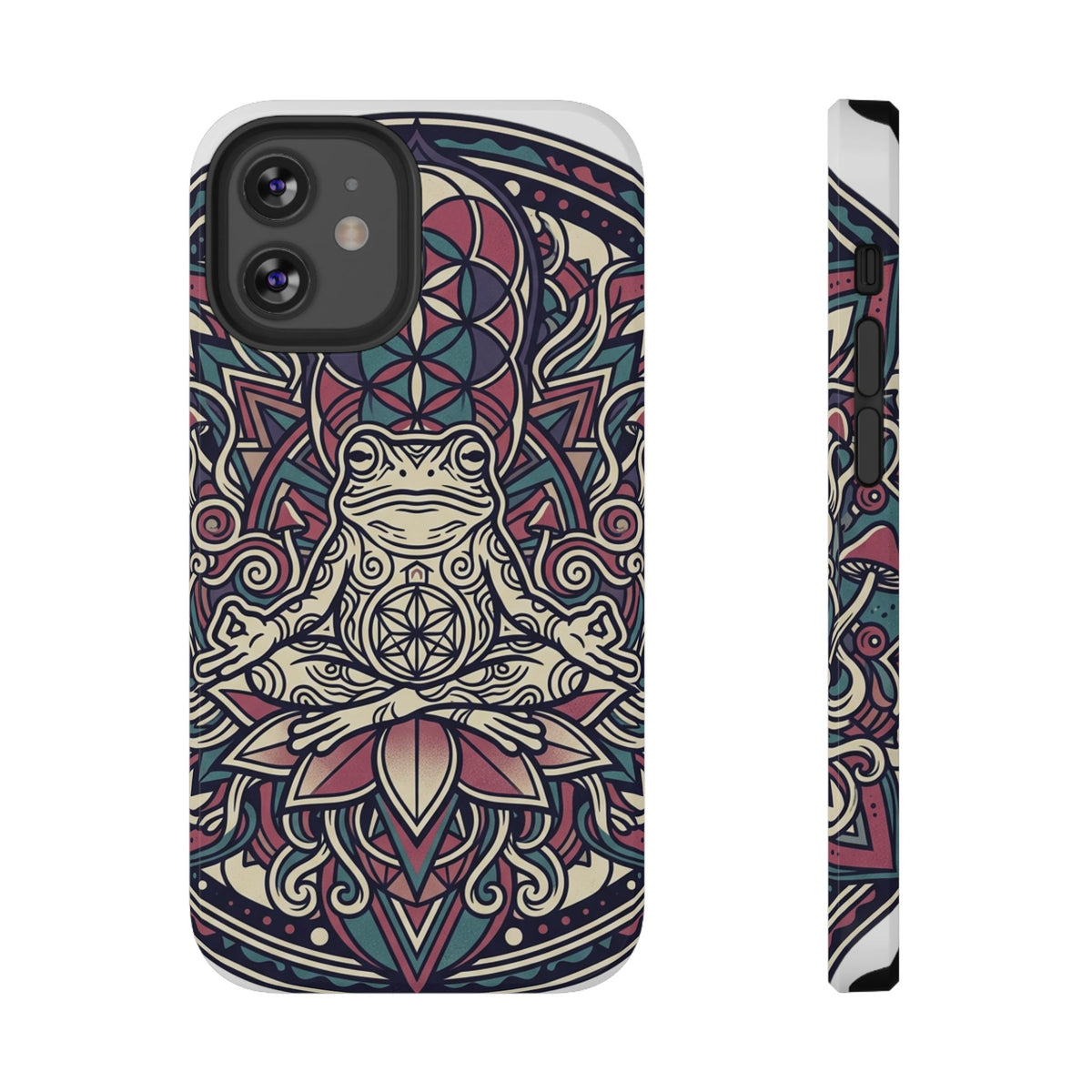 Meditative Frog Mandala Phone Case — Impact‑Resistant Protective Cover
