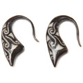 Reversible Horn Earrings with Bone Inlay