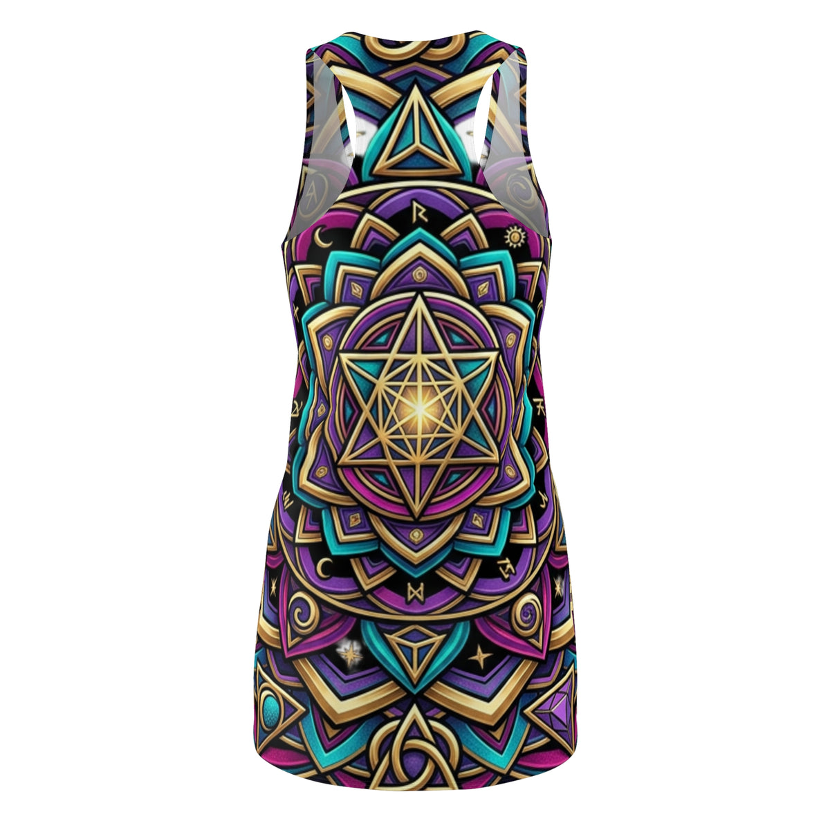 Mandala Sacred Geometry Racerback Dress — Vibrant Spiritual AOP