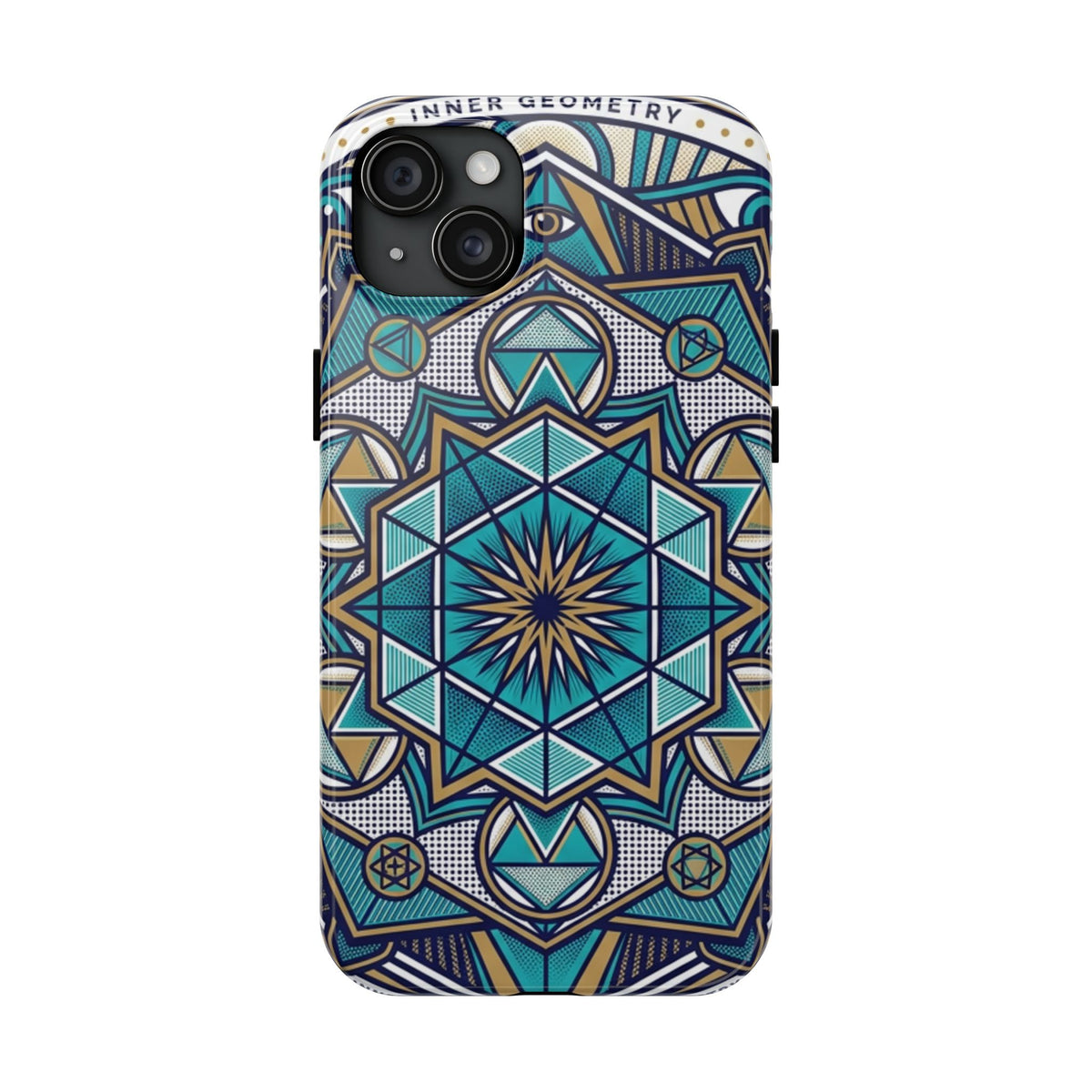 Tough Phone Case — Blue Geometric Mandala Protective Phone Cover