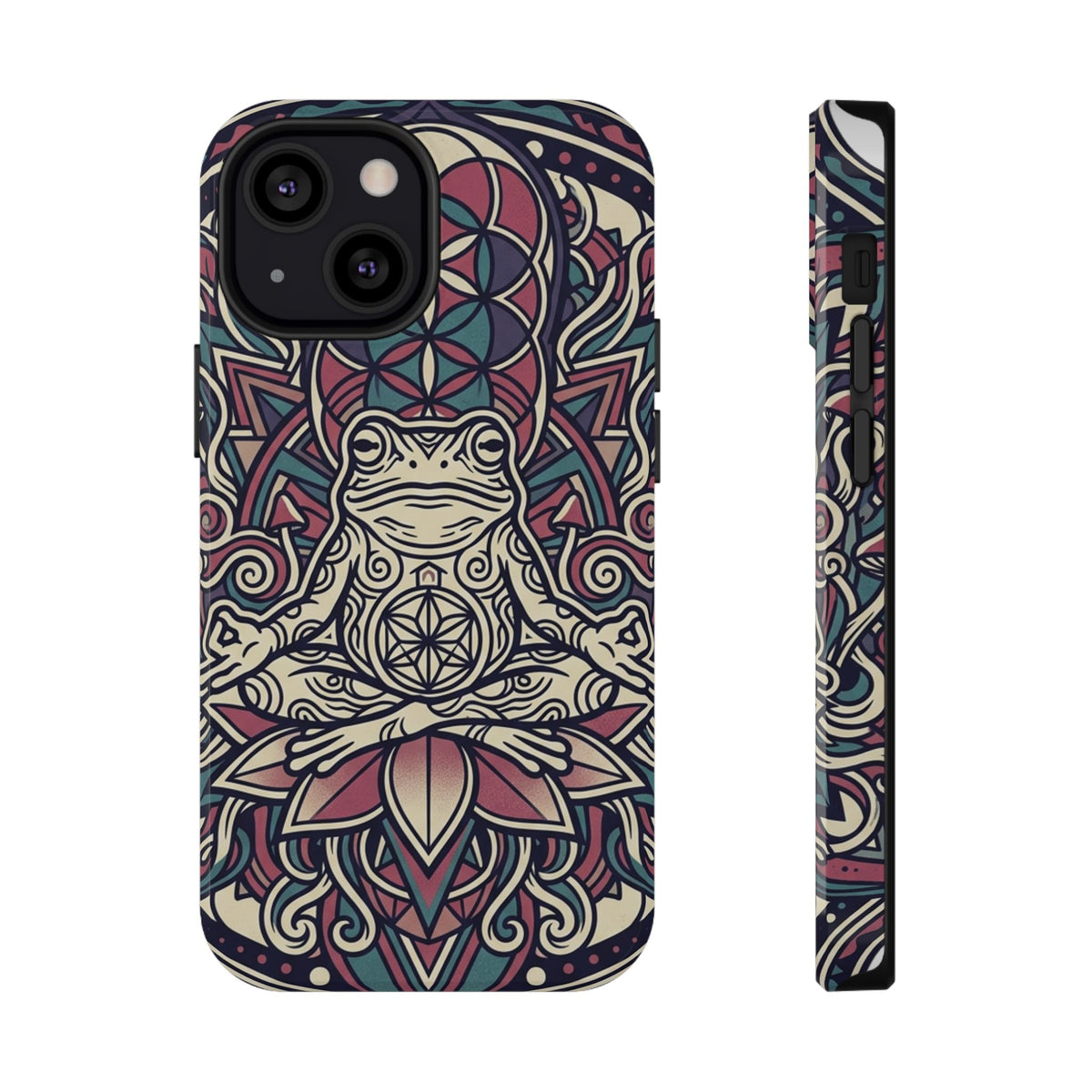 Meditative Frog Mandala Phone Case — Impact‑Resistant Protective Cover