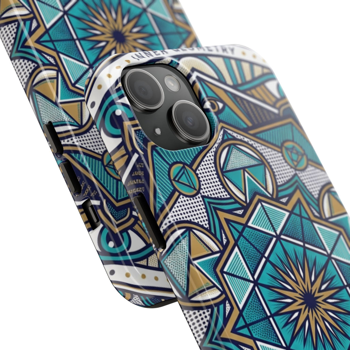 Tough Phone Case — Blue Geometric Mandala Protective Phone Cover