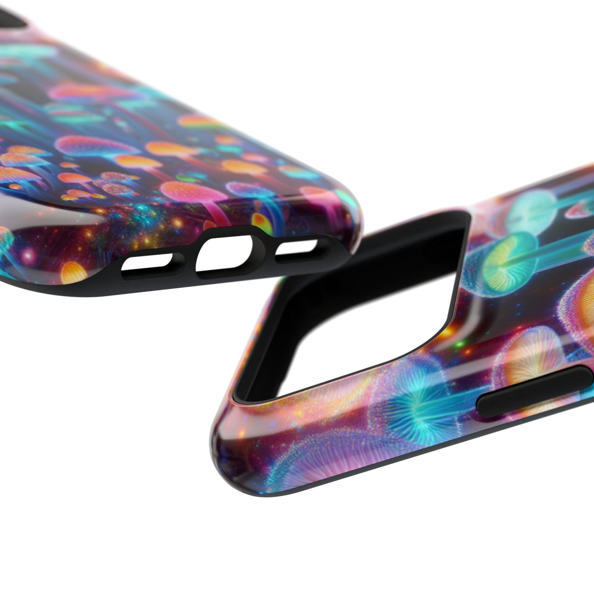 Psychedelic Neon Mushroom Phone Case — Protective Cosmic Art iPhone Cover