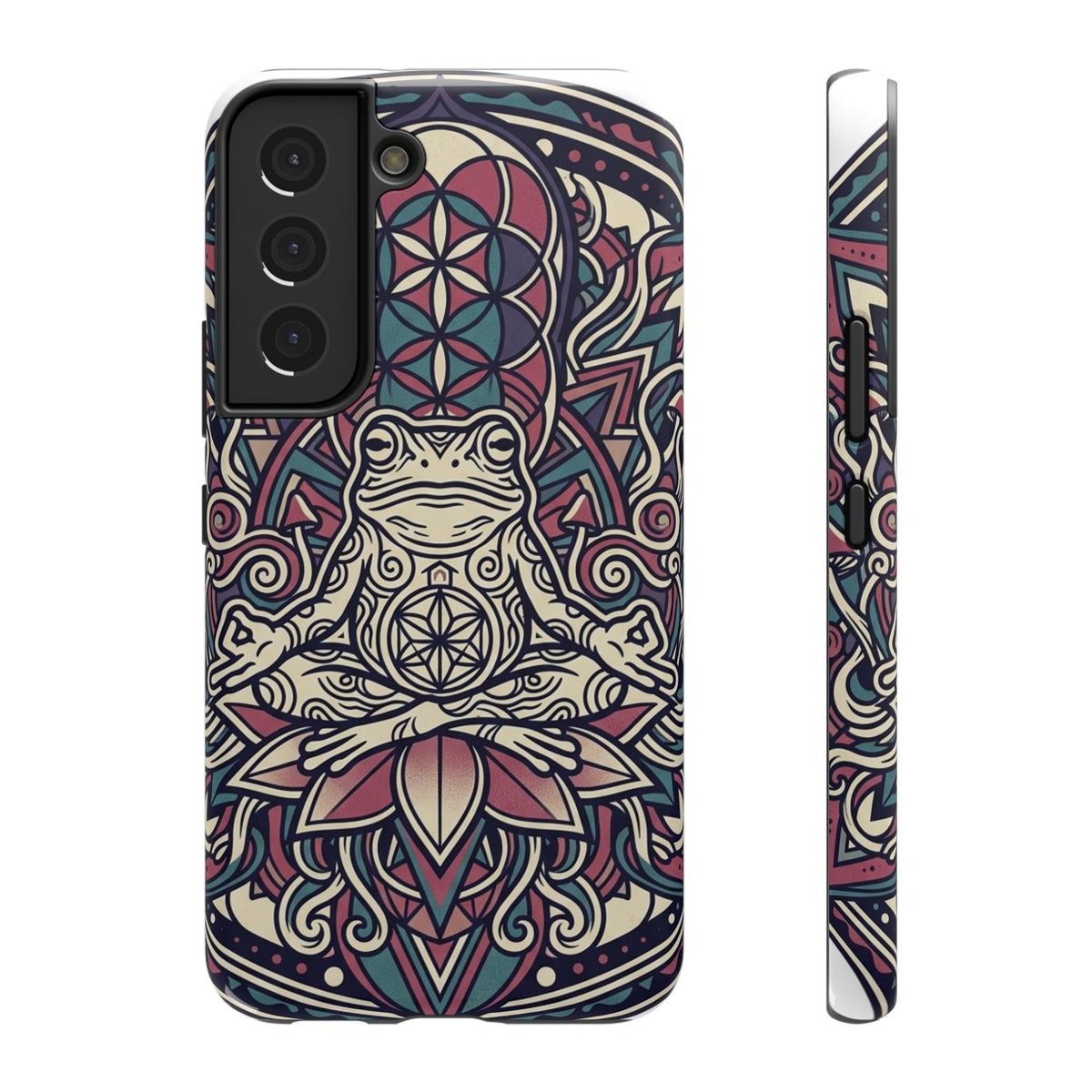 Meditative Frog Mandala Phone Case — Impact‑Resistant Protective Cover