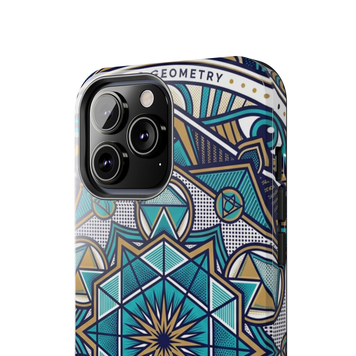 Tough Phone Case — Blue Geometric Mandala Protective Phone Cover