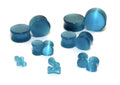 Teal Cat's Eye Plugs – Double Flared Glass Ear Gauges