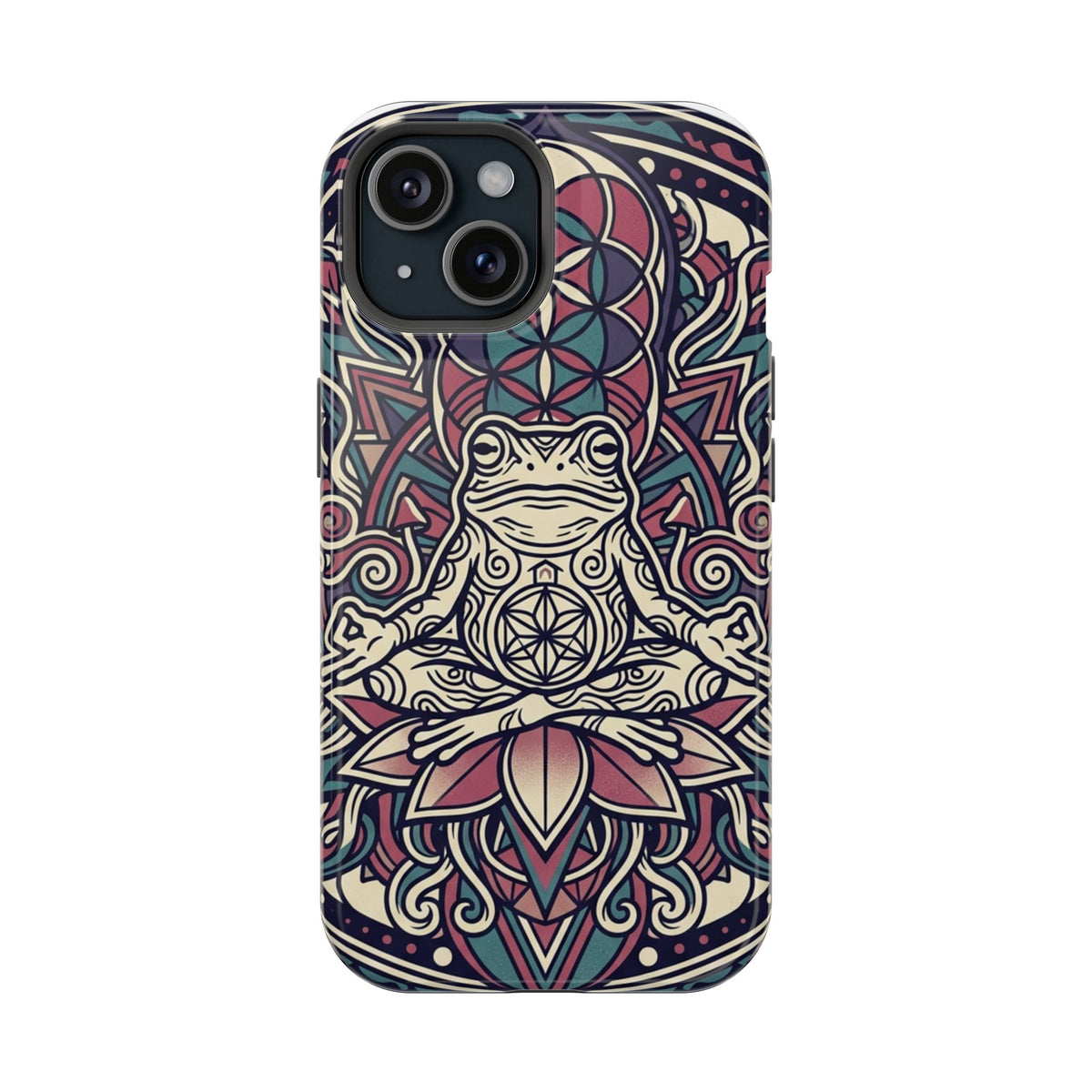 Meditative Frog Mandala Phone Case — Impact‑Resistant Protective Cover