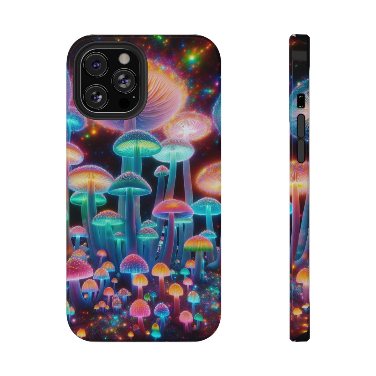 Psychedelic Neon Mushroom Phone Case — Protective Cosmic Art iPhone Cover