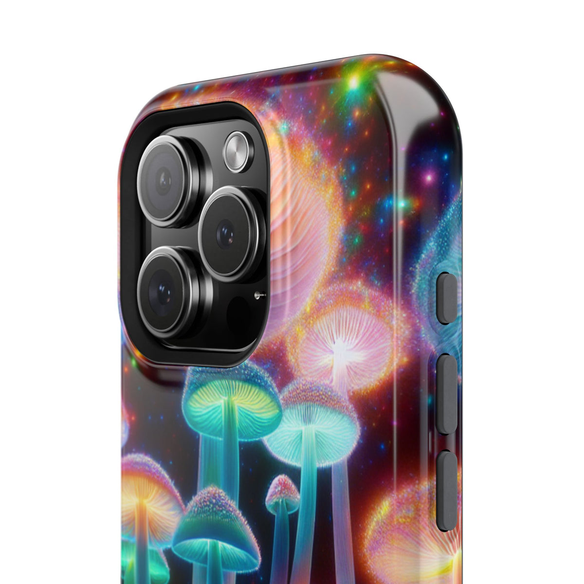 Psychedelic Neon Mushroom Phone Case — Protective Cosmic Art iPhone Cover