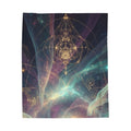 Mystic Galaxy Velveteen Plush Blanket — Cosmic Sacred Geometry Throw
