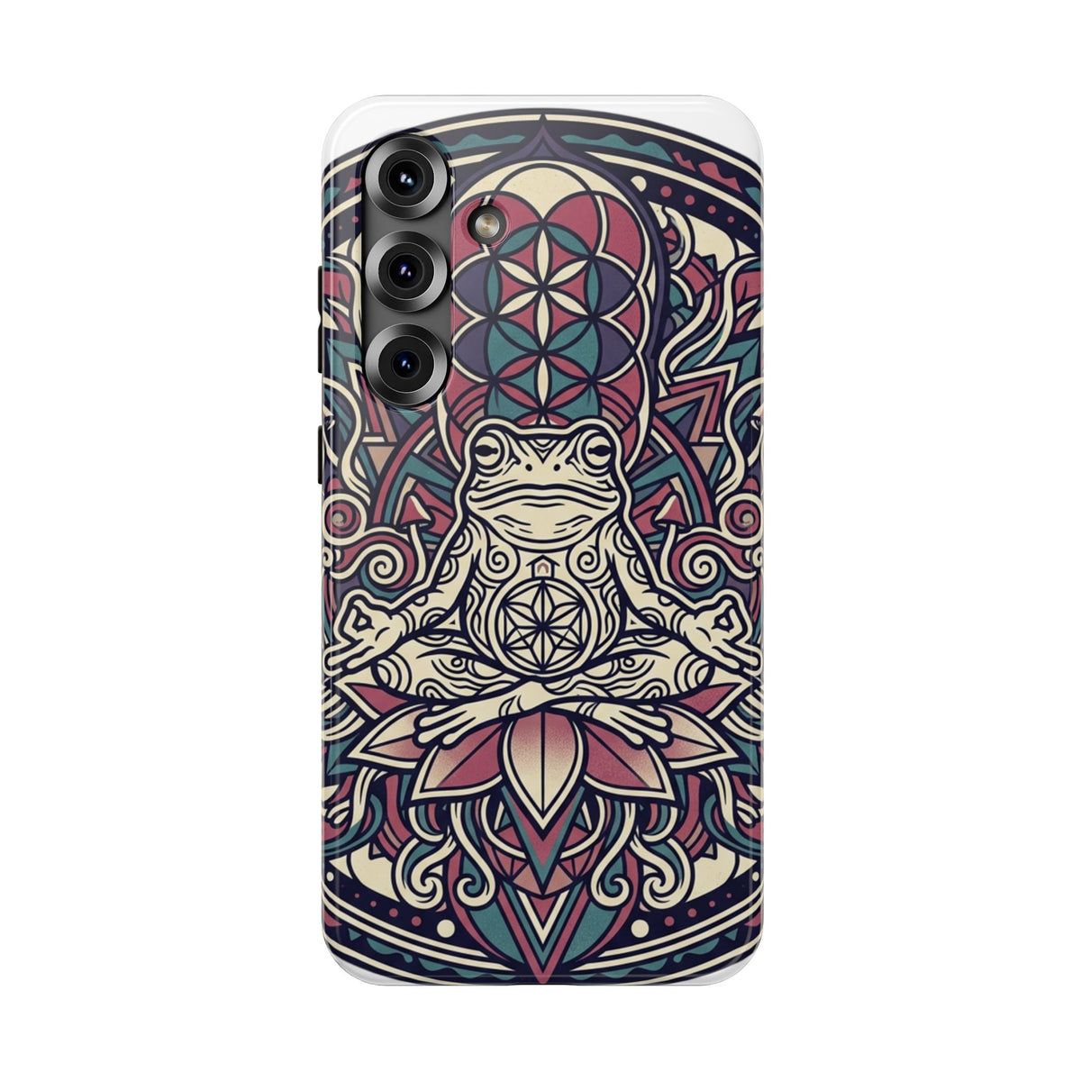 Meditative Frog Mandala Phone Case — Impact‑Resistant Protective Cover