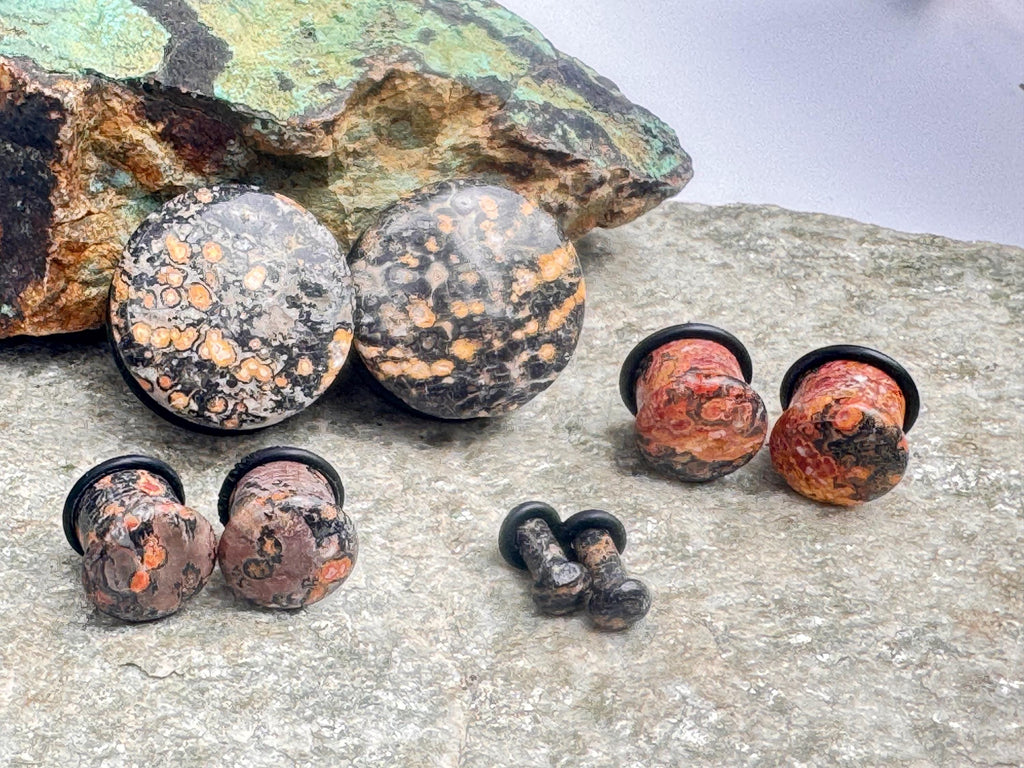 Leopardskin Jasper Plugs – Single Flared Ear Gauges