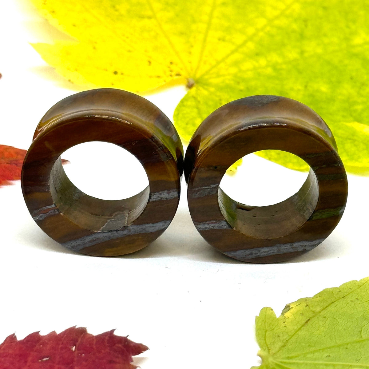 OOAK Tiger Iron Stone Tunnels – 1" (25mm)
