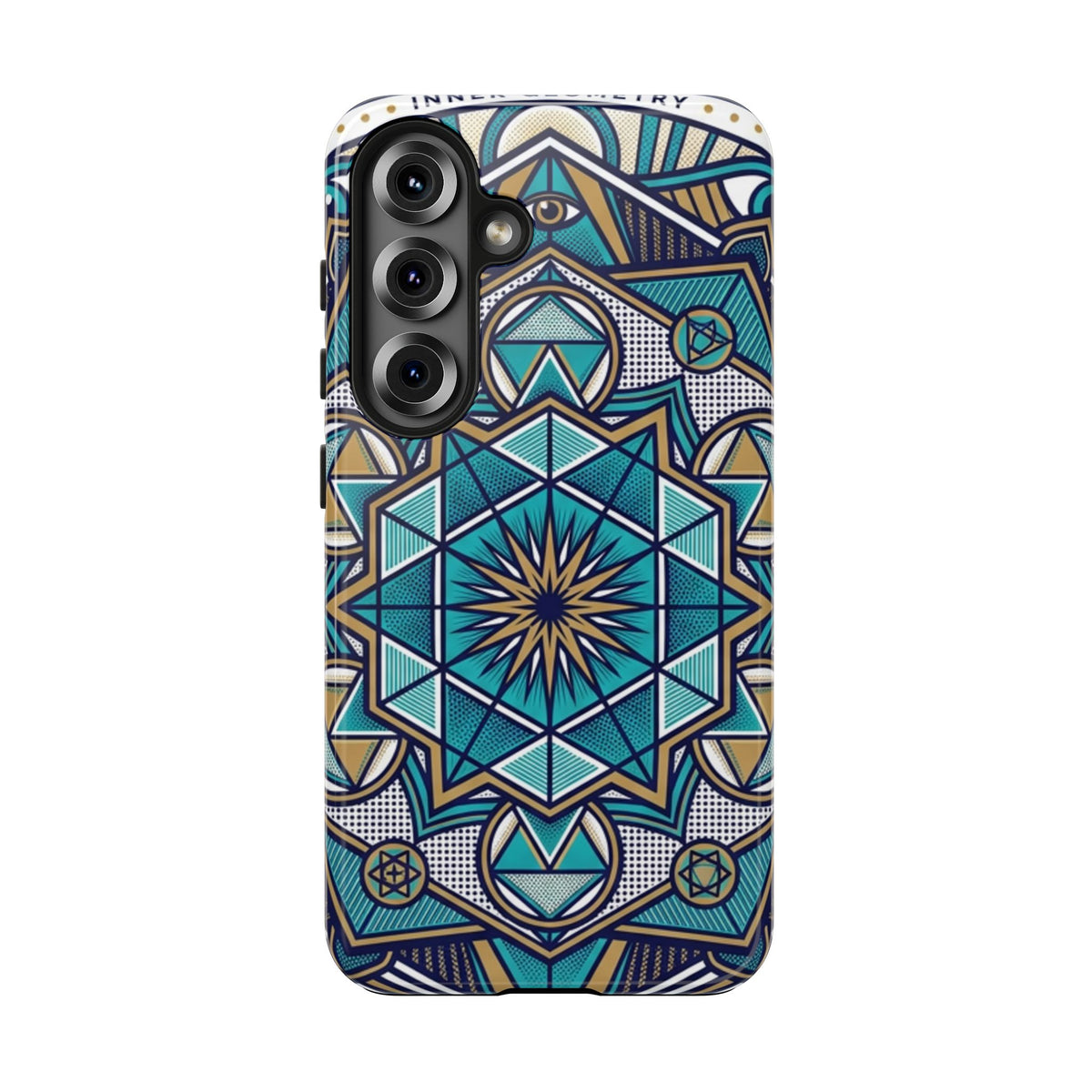 Tough Phone Case — Blue Geometric Mandala Protective Phone Cover