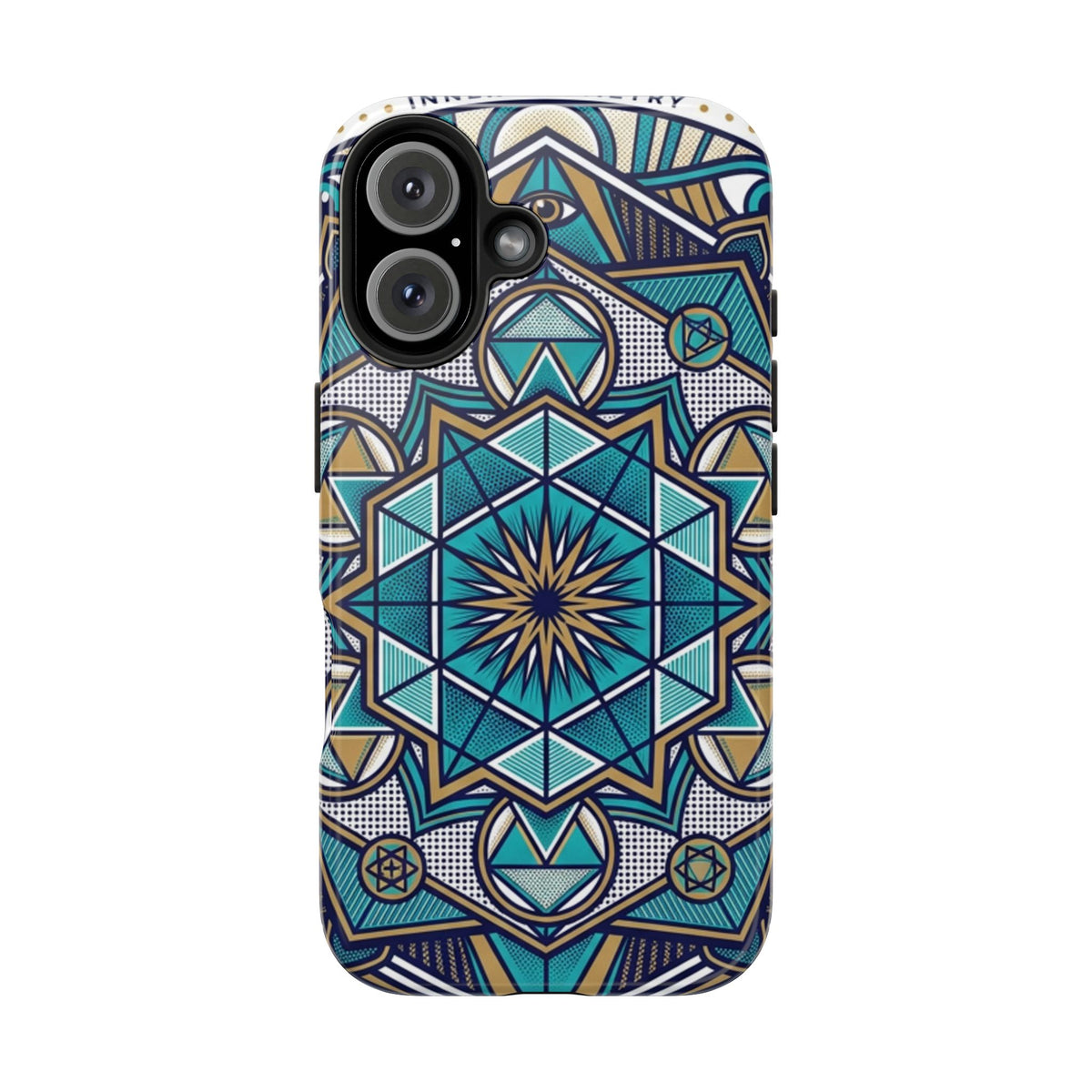 Tough Phone Case — Blue Geometric Mandala Protective Phone Cover