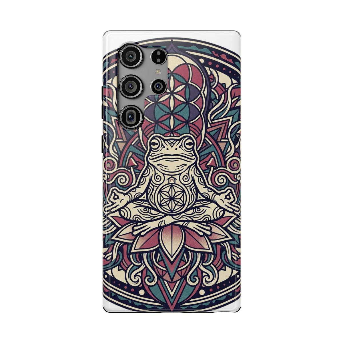 Meditative Frog Mandala Phone Case — Impact‑Resistant Protective Cover