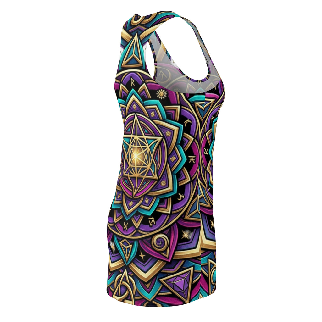 Mandala Sacred Geometry Racerback Dress — Vibrant Spiritual AOP