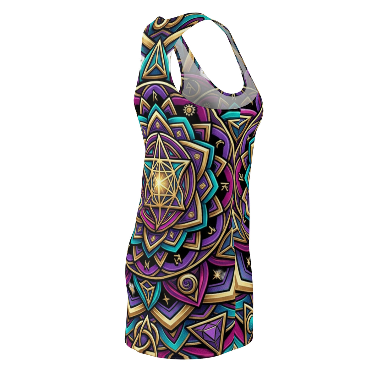 Mandala Sacred Geometry Racerback Dress — Vibrant Spiritual AOP