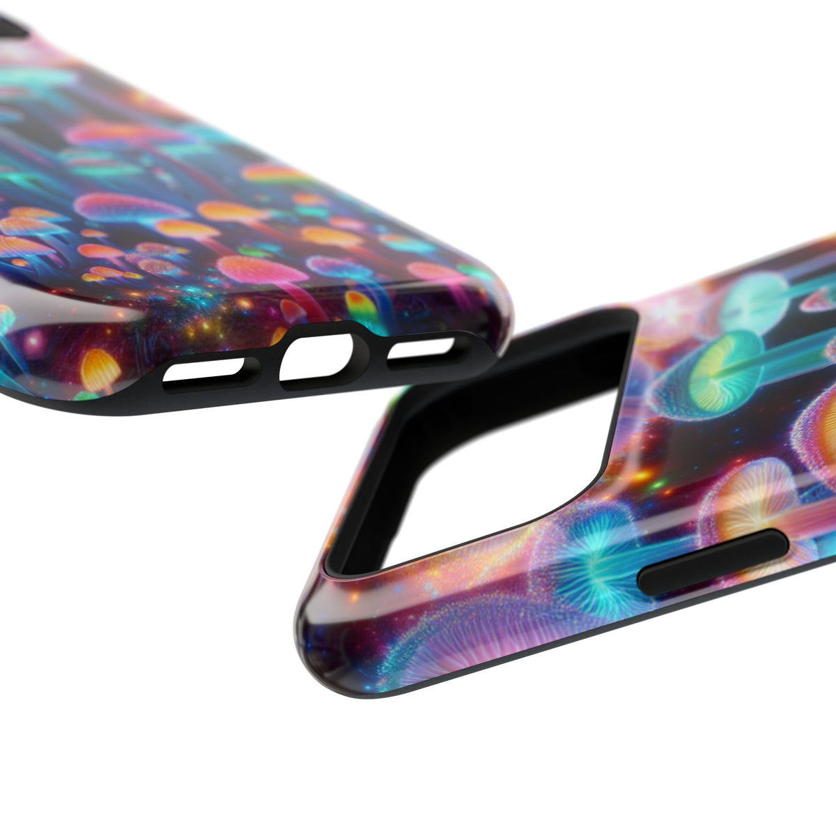 Psychedelic Neon Mushroom Phone Case — Protective Cosmic Art iPhone Cover
